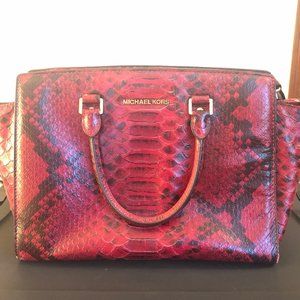 Michael Kors Red Snake Skin Handbag